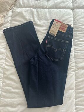 Levi's 725 Bootcut Dark Blue Straight Leg Jeans